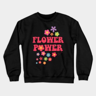 Colorful Flower Power Print Crewneck Sweatshirt